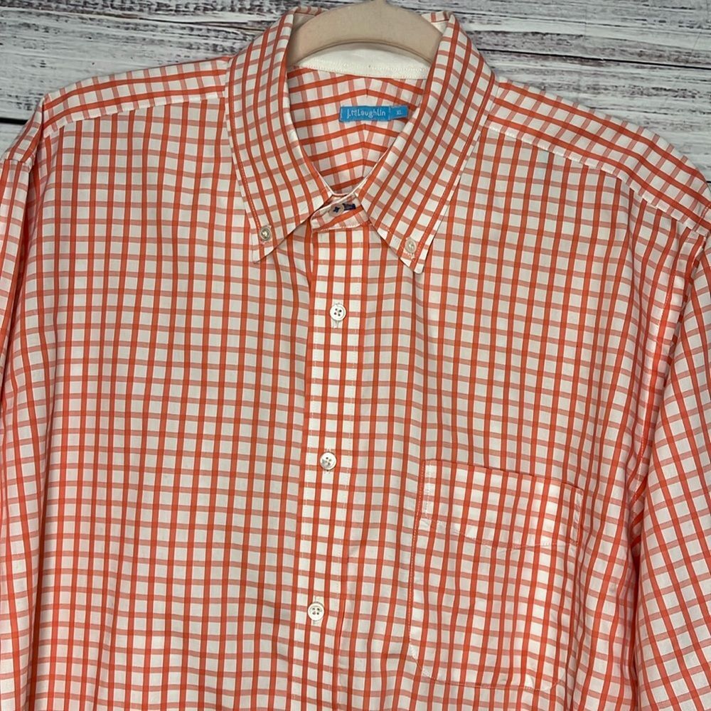 J. McLaughlin Men’s XL Button Down Shirt Gingham Check Cotton